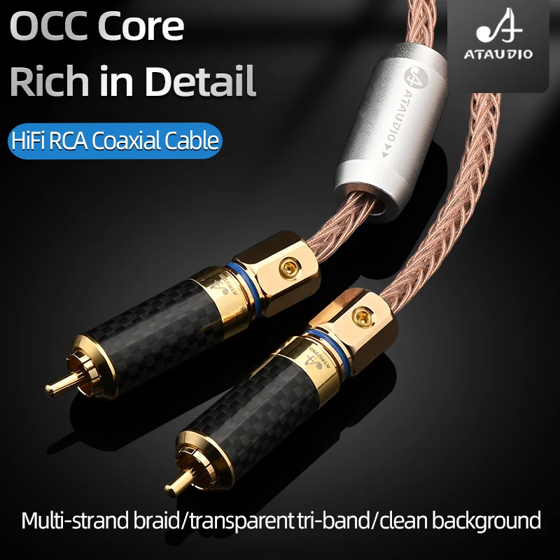 

Hi-end Digital Audio Coaxial Cable HiFi OCC RCA 75Ω RCA to RCA Male SPDIF Stereo Coaxial Audio Cord for Subwoofer Speaker TV