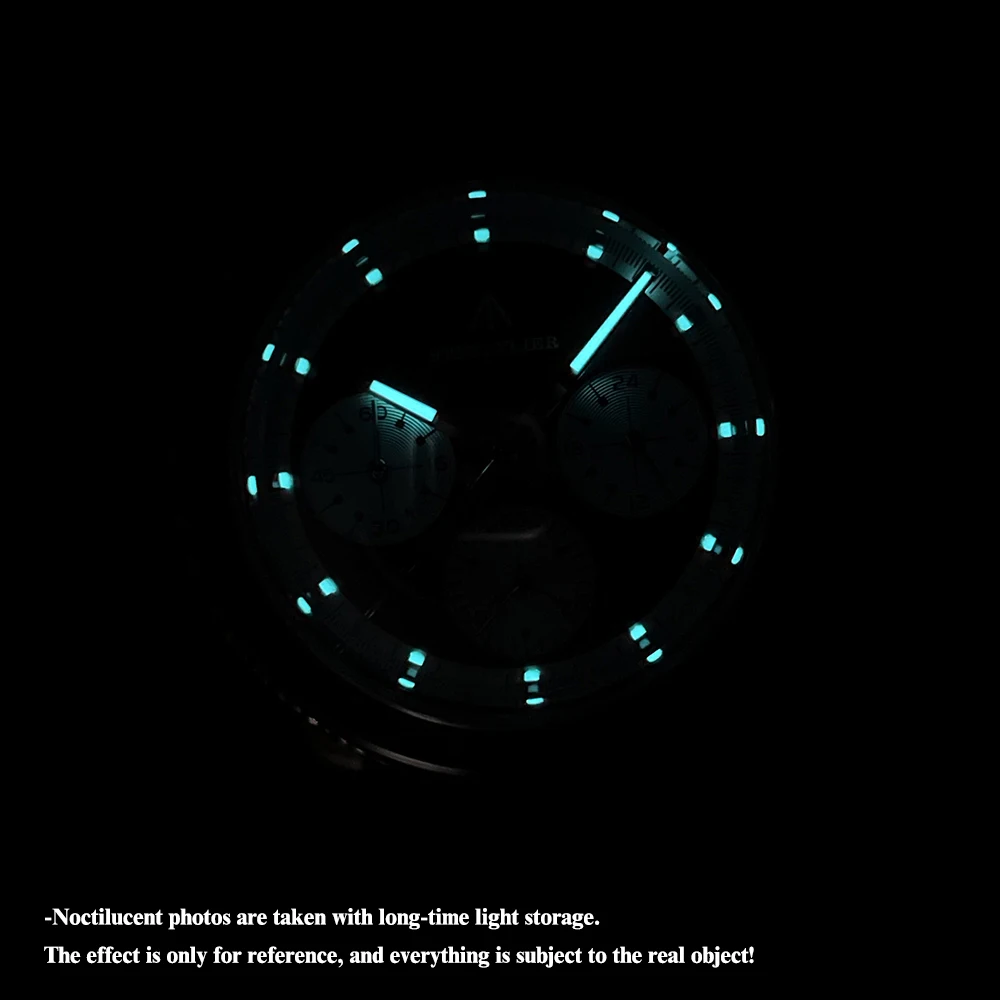 STEELFLIER-Reloj de pulsera de cuarzo SF730, cronógrafo luminoso suizo, esfera de 39MM, 200M, resistente al agua, VK63, modo silencioso, de lujo, piloto