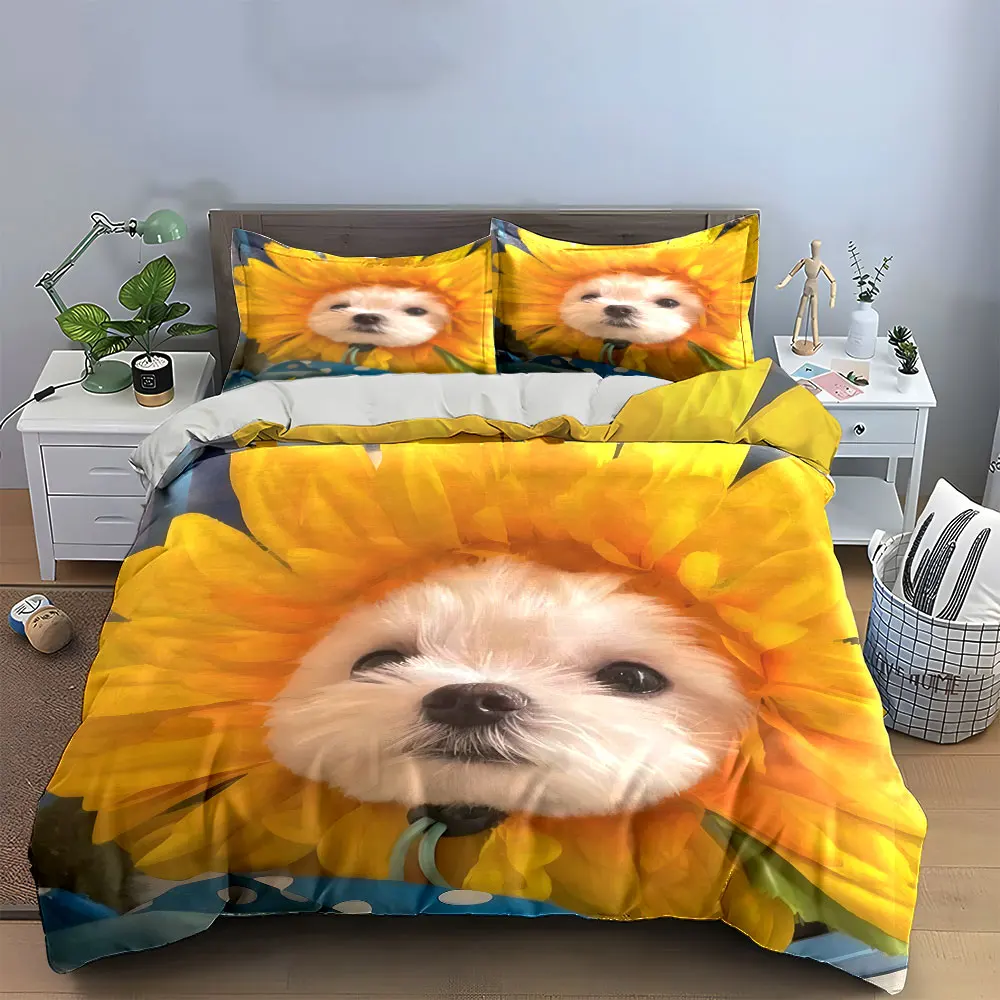 

Sunflower Decor Set for Parties Bedding Set with 1 Duvet Cover 2 Pillowcases Single Double King Queen, Gift