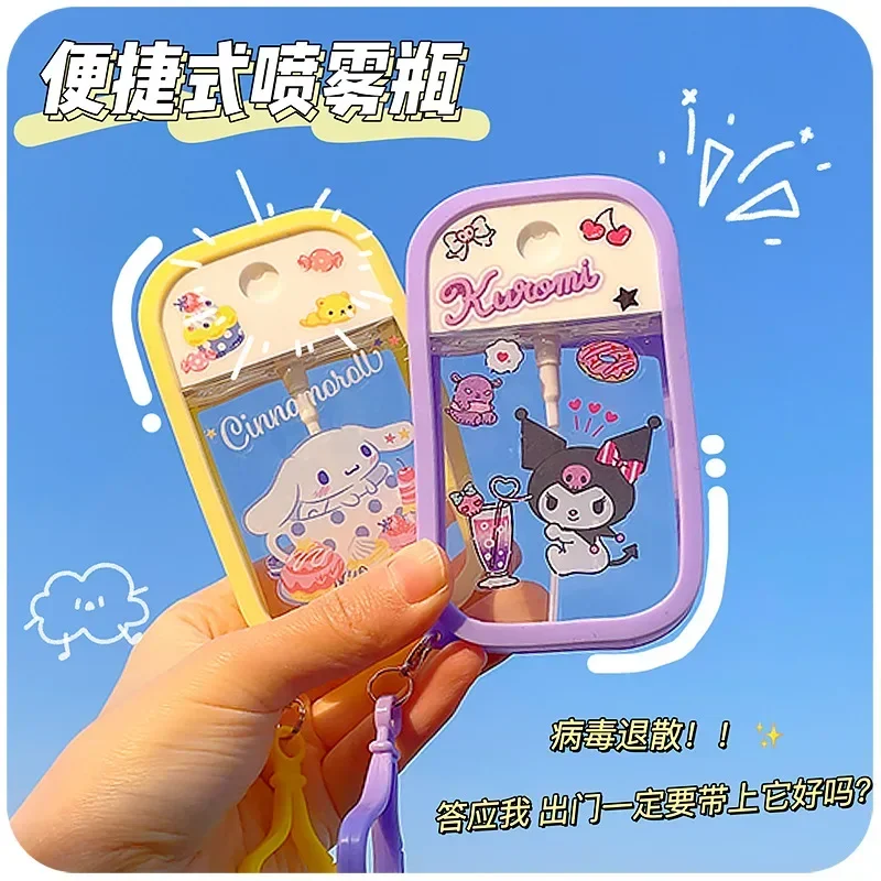 Sanrio Cartoon Spray Bottle Cinnamoroll My Melody Kuromi Anime Portable Makeup Water Bottle Women Travel Bottle Supplies