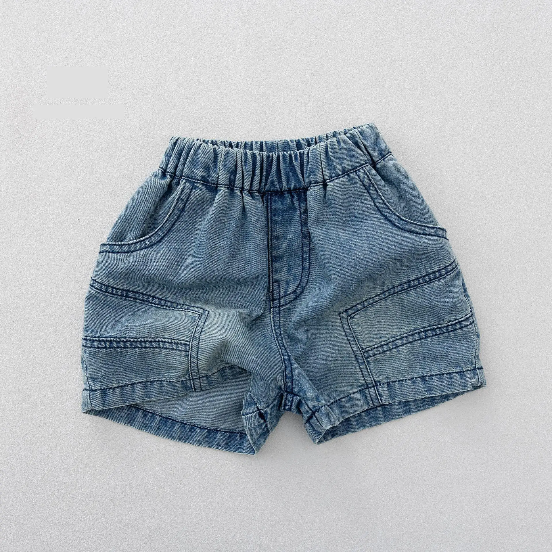 

2026 Summer New Children Denim Shorts Fashion Girls Loose Five Point Pants Boys Vintage Casual Shorts Solid Kids Toddler Clothes