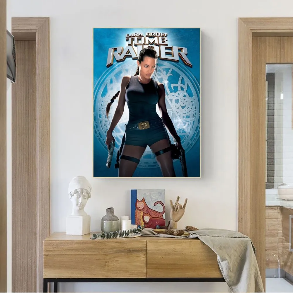 Póster de película clásica Lara Croft Tomb Raider Family, Papel Kraft Club Bar, póster Vintage, arte de pared, pintura, dormitorio, pegatinas de