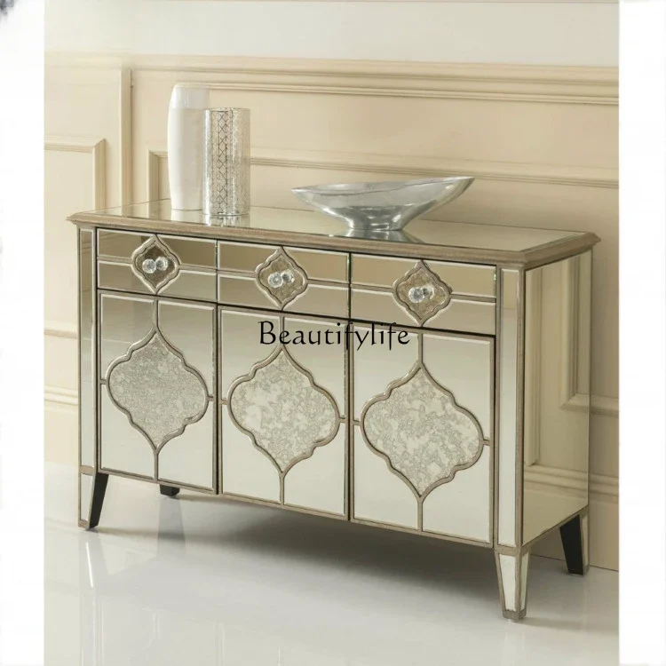 

pg45Retro Living Room Hallway Multi-Function Locker Sideboard Cabinet Integrated Wall Table Lobby