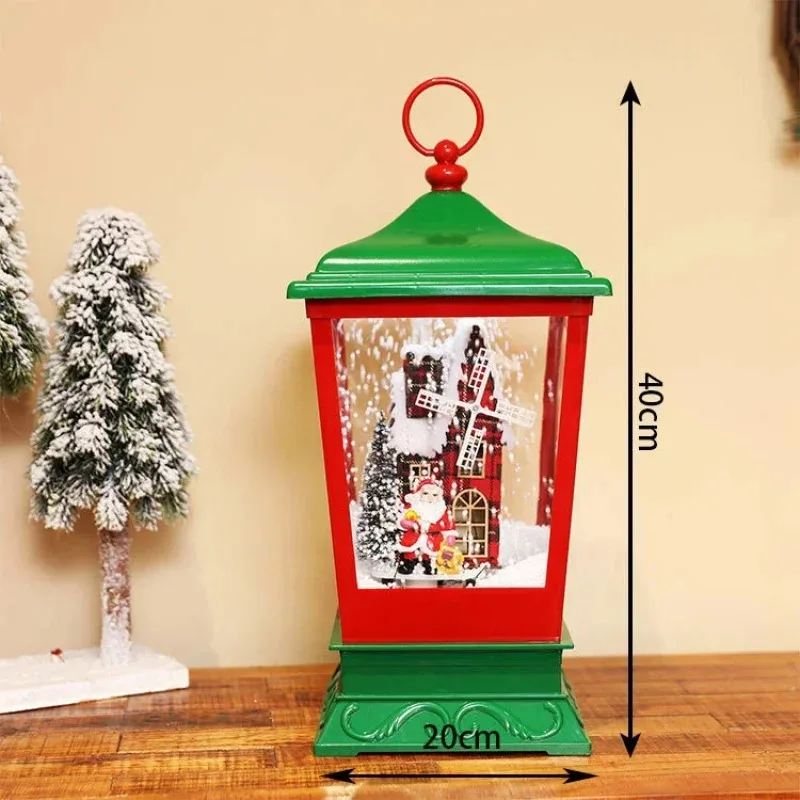 Christmas Decorations Floating Snow Music Hanging Lamp Snow Decorative Products Gifts Santa Claus