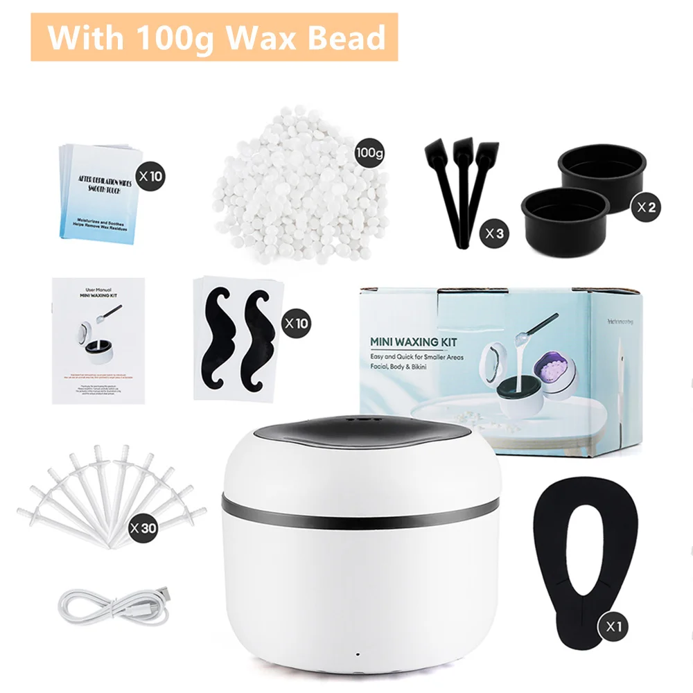 Mini Wax Heater Machine 40g Siliconen Kom Wax Warmer Neus Oor Ontharing Waxen Kit Wax Bean Wax Verwarming smeltkroes Smelter