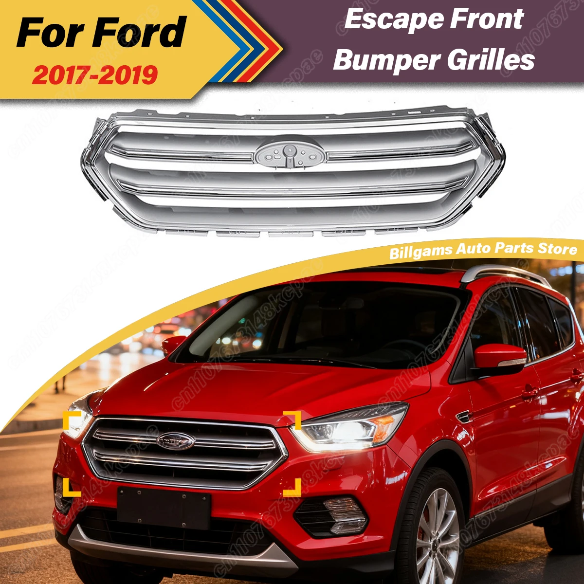 

For Ford Escape 2017 2018 2019 Automobile Water Tank Protective Cover Heat Dissipation Air Intake Griile Decoration Body Kit