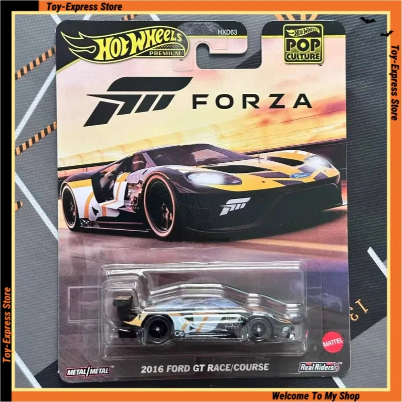 

Hot Wheels Premium 2025 Pop Culture Hotwheels 2025 1/64 Модель автомобиля Детские игрушки 2016 Ford GT Race Коллекционные игрушки для мальчиков