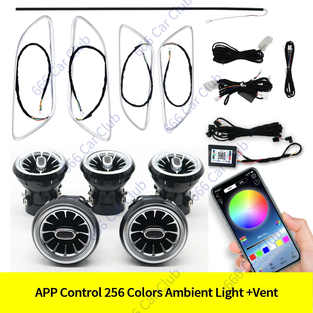 12 Farben Umgebungslichter für Mercedes-Benz A/CLA/GLA W176 W117 W156 A45 CLA45 LED Auto Lüftungsschlitze Turbine Düse Dekorieren Lampe