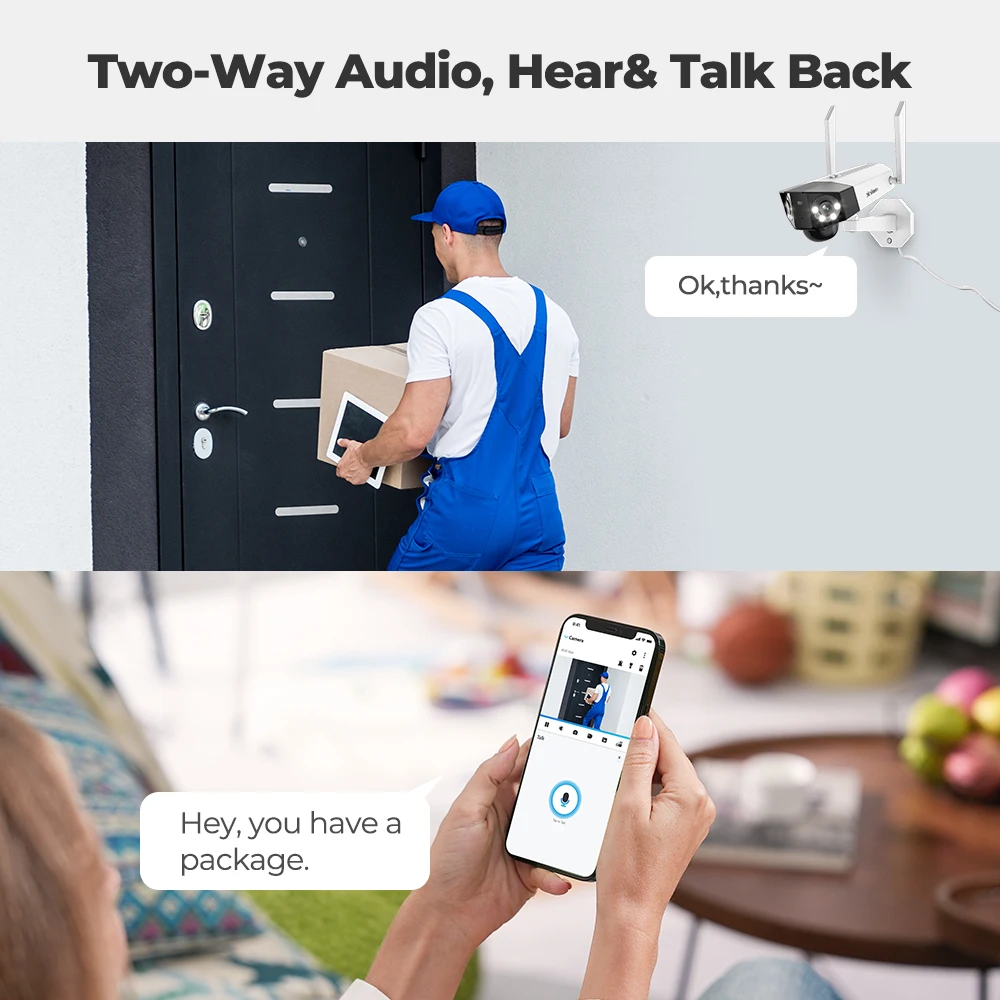 Reolink Duo 2 Dual Lens 2K 6MP WiFi Wireless Battery Camera Smart Detection Waterproof 6X Zoom Security Wifi Surveillance Camera