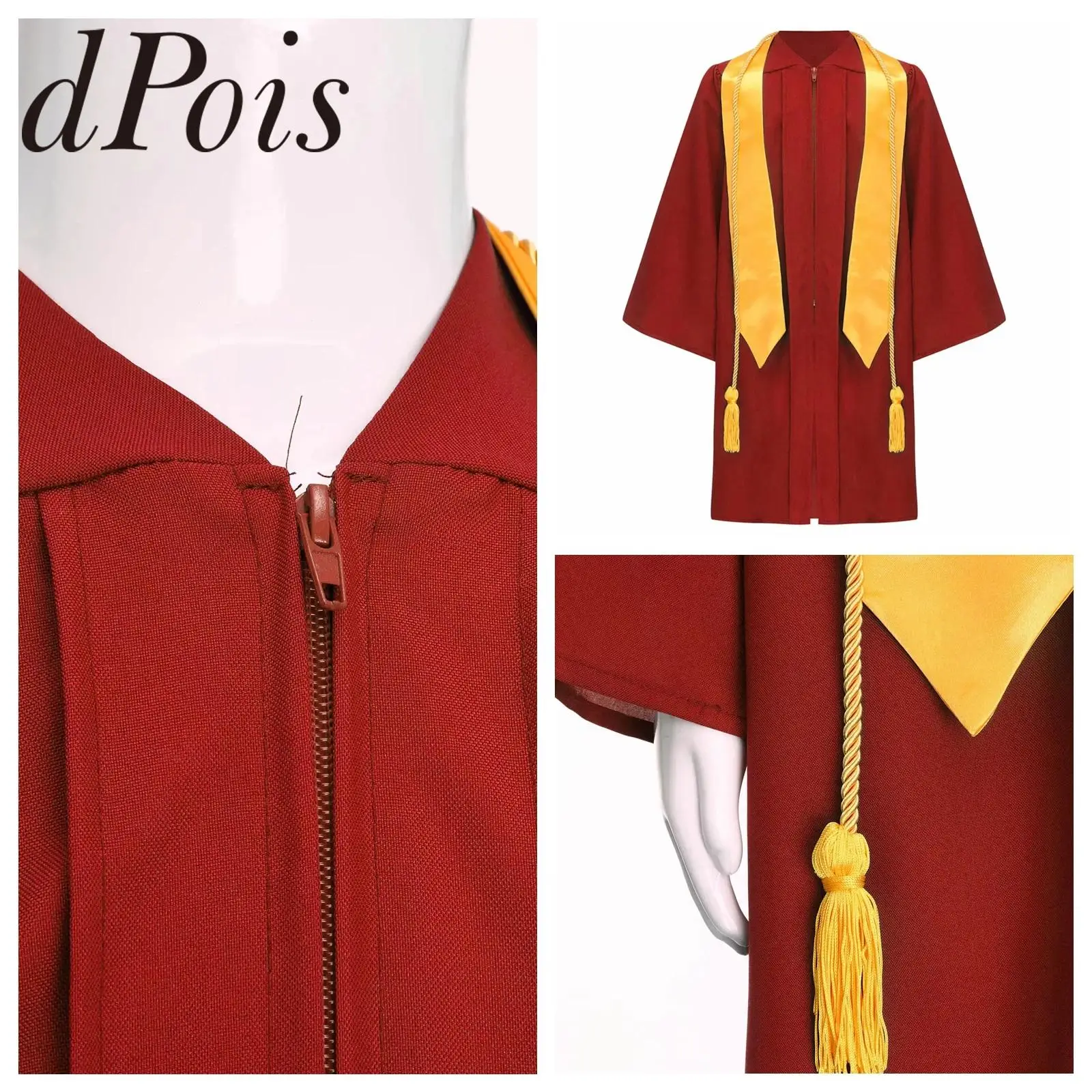 

Kids Girls Boys Ceremony Graduation Ceremony Gown with Badge Outfit Children Set School Uniform Preschool Kindergarten Costumes