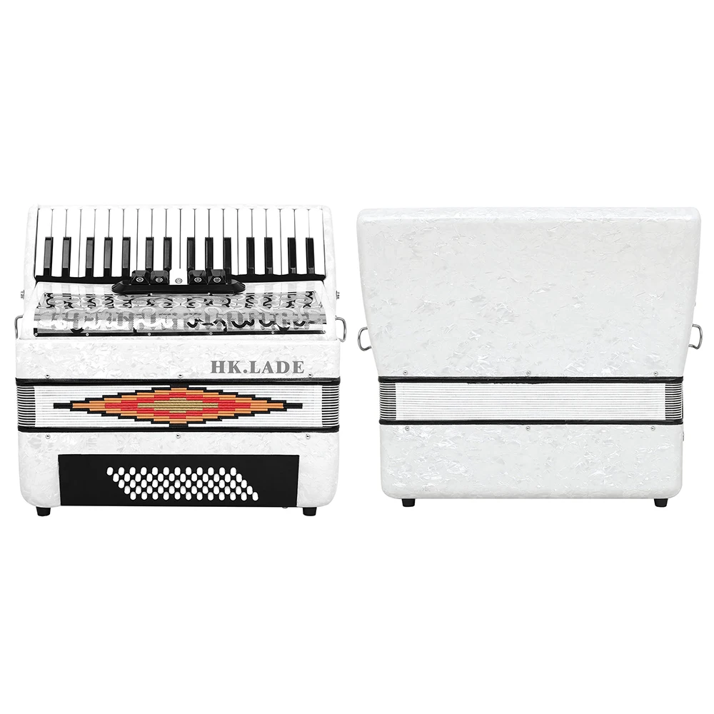 HK.LADE AH-230 Accordion 34 Keys 60 Bass Multiple-voice Accordion with Bag Strap Keyboard Instrument for Grading Performance