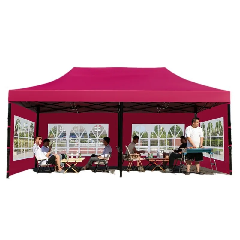 Winter night market transparent canopy four-legged stall rainproof tent outdoor retractable umbrella thickened windproof awning