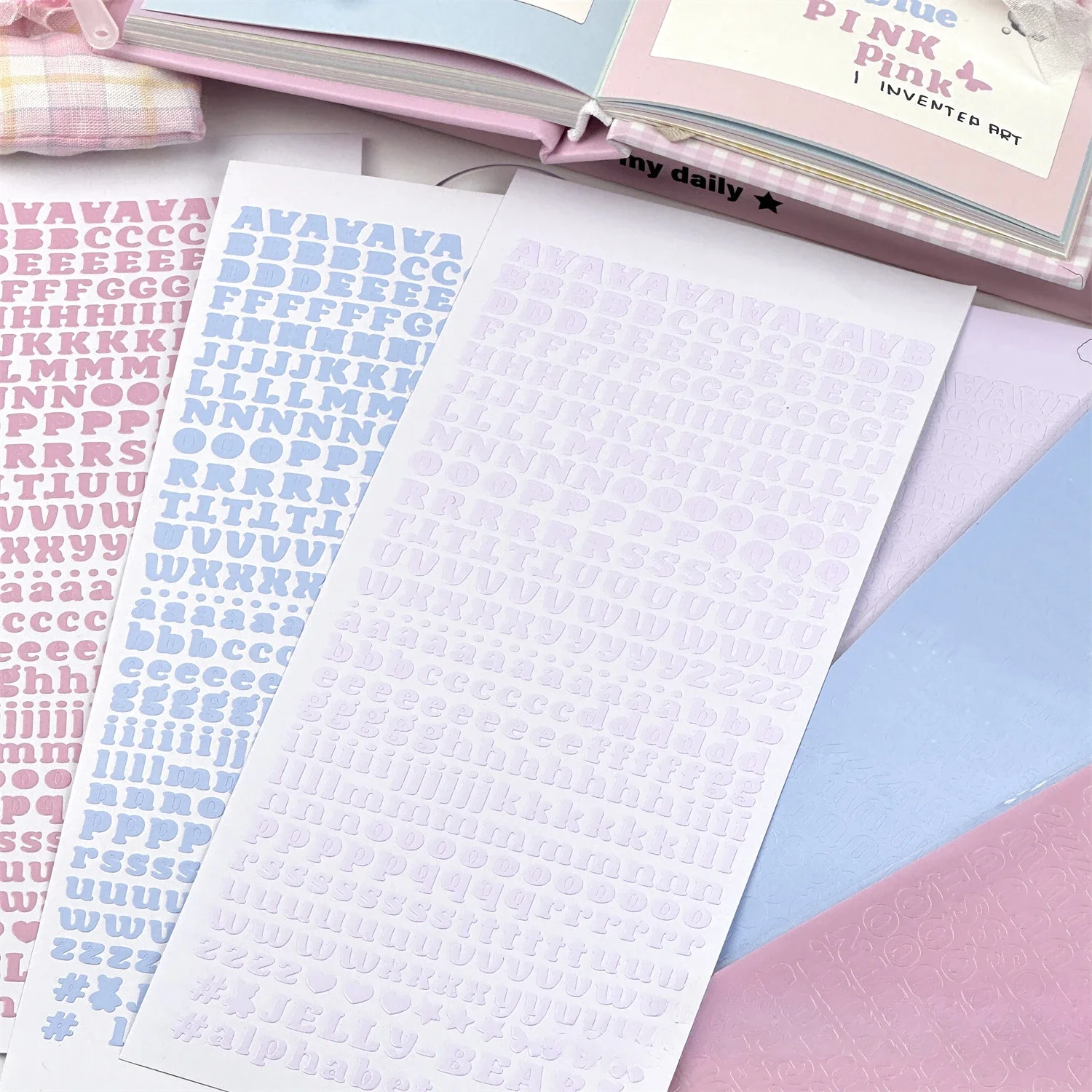 3 Stück farbige Alphabet-Buchstaben-Aufkleber, DIY, Scrapbooking, Journal, Deko-Aufkleber für Album, Tagebuch, niedliche Kawaii-Aufkleber