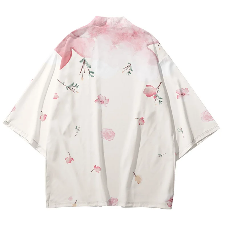 Japanese Streetwear Cardigan Women Men Harajuku Haori Kimono Cosplay Top Shirts Beach Yukata Tao Robe mens kimono