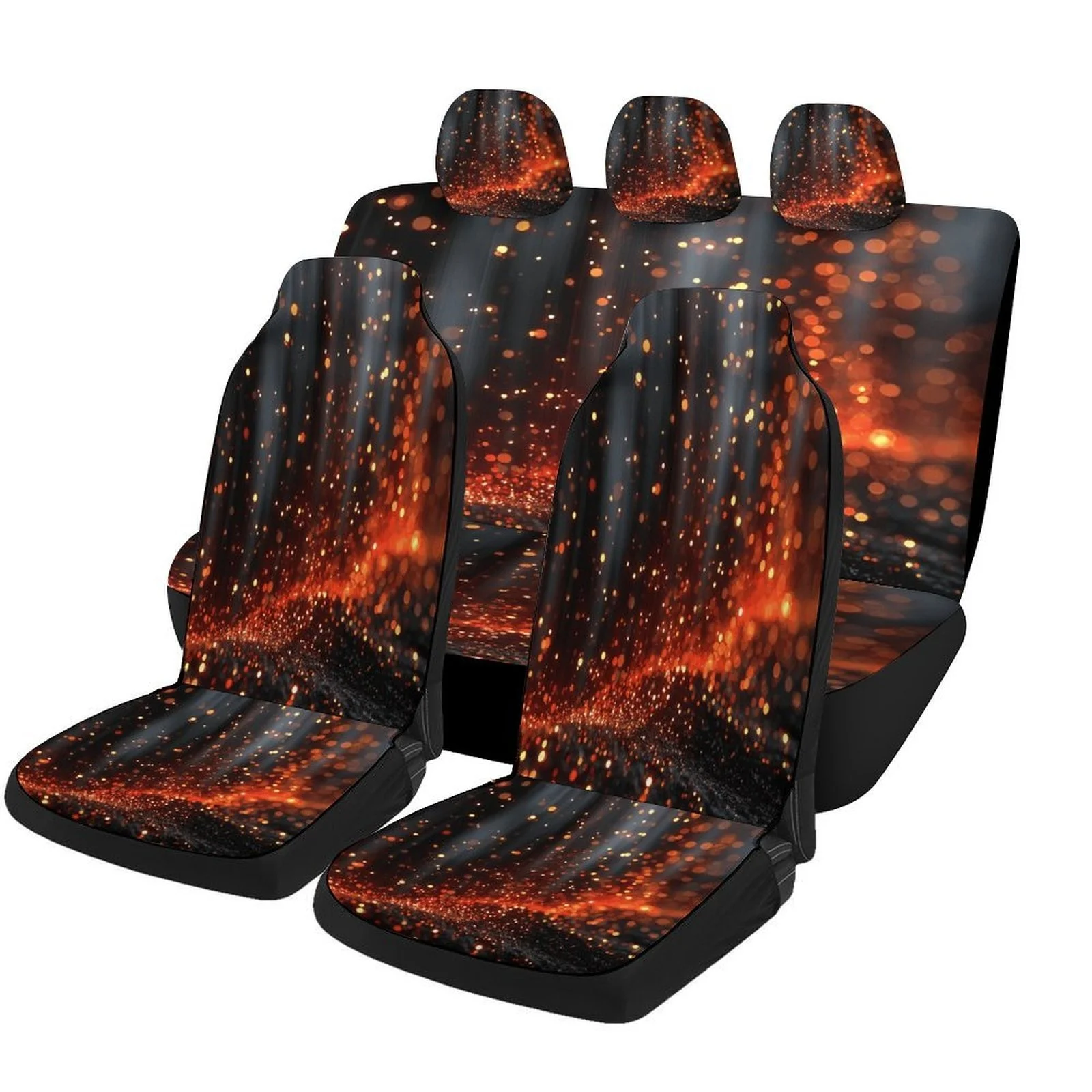 Set Of Car Seat Covers With A Sparkling Lights Theme, Stylish And Durable Protectors For Most Vehicles, Complete Set For Two Fro