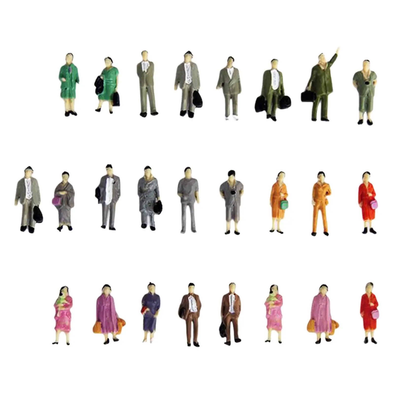 25x HO Scale 1:87 Figures for Model Train And Street Scenes, Miniature People Accessories