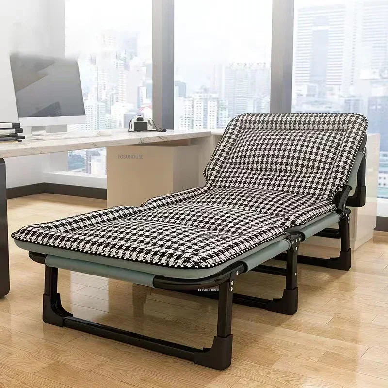 #Portable Folding Bed Leisure Recliner for Office Lunch Break Hospital Home Bedroom Space-saving with Mattress Nap Compact
