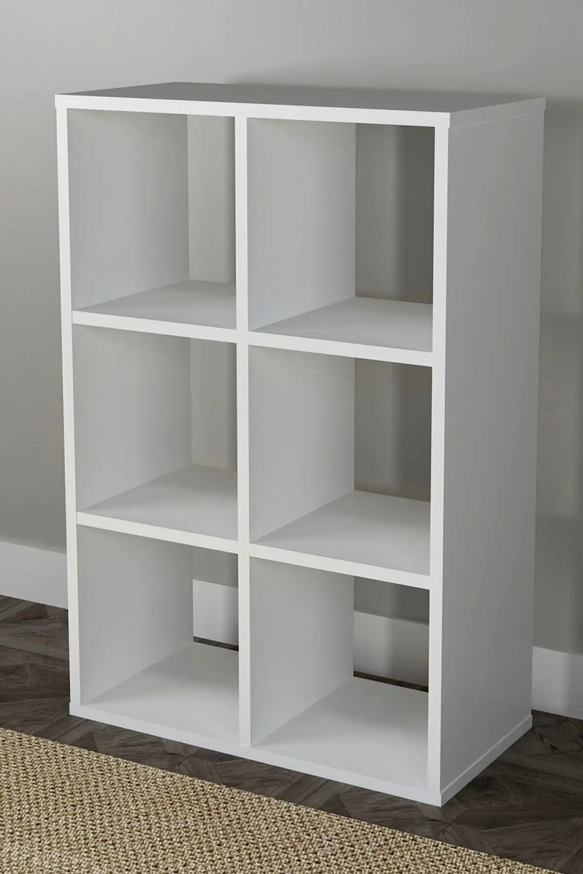 6 shelf White Bookcase Carcinogenic Substance-Free 18 MM Thick Senior High Quality Material