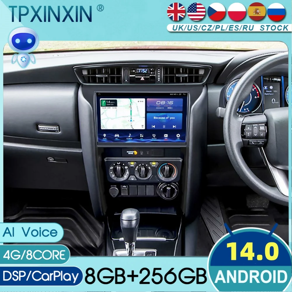 RHD Qualcomm For Toyota Fortuner 2016~2022 Android Auto Carplay Car Radio Stereo Automotive Multimedia Player GPS Navi Head Unit