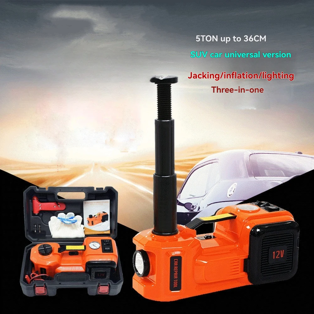 12V Electric Hydraulic Car Jack Off-Road Version with Inflation Pump Three-in-One Tire Changing Vehicle Repair Tool