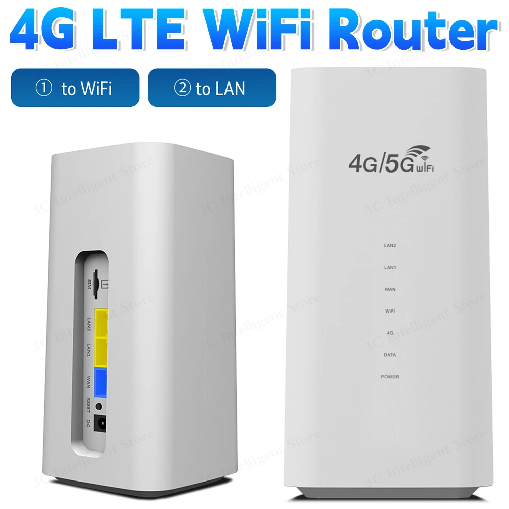 4G LTE WiFi Router 300Mbps CPE 4G Wireless Router with SIM Card Slot Wide Coverage Internal Antenna EU/US/UK Plug
