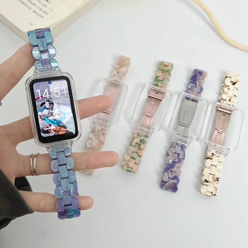 For Xiaomi Mi Band 7 Pro Strap Fashion Marble Resin Wristband Bracelet Miband 7 Pro Acrylic Hard Replacement Watchband Correa