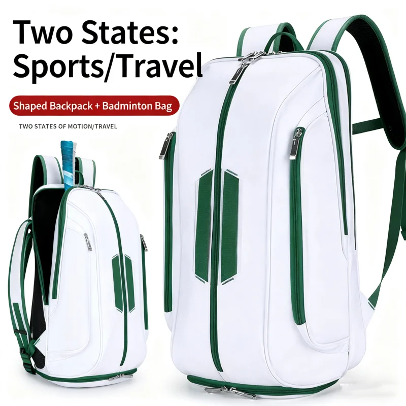 Tennis Backpack For Sport Convertible Padel Badminton Squash Pickleball Bag With Shoe Compartment, Laptop Sleeve,Fence Hook