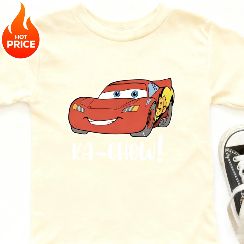 ديزني سيارات ماكوين 2026 صبي فتاة جديد تيشيرت صيفي الأسرة الوالدين ملابس أطفال المتضخم عادية الرجال النساء قصيرة الأكمام المحملة #3