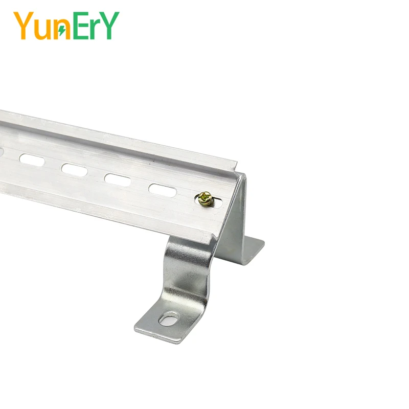 2PCS DIN Rail 45° Base Terminal Cold-rolled Steel Plate for Electrical Installation Sliding Bracket Screw Fixation For 35mm Rail