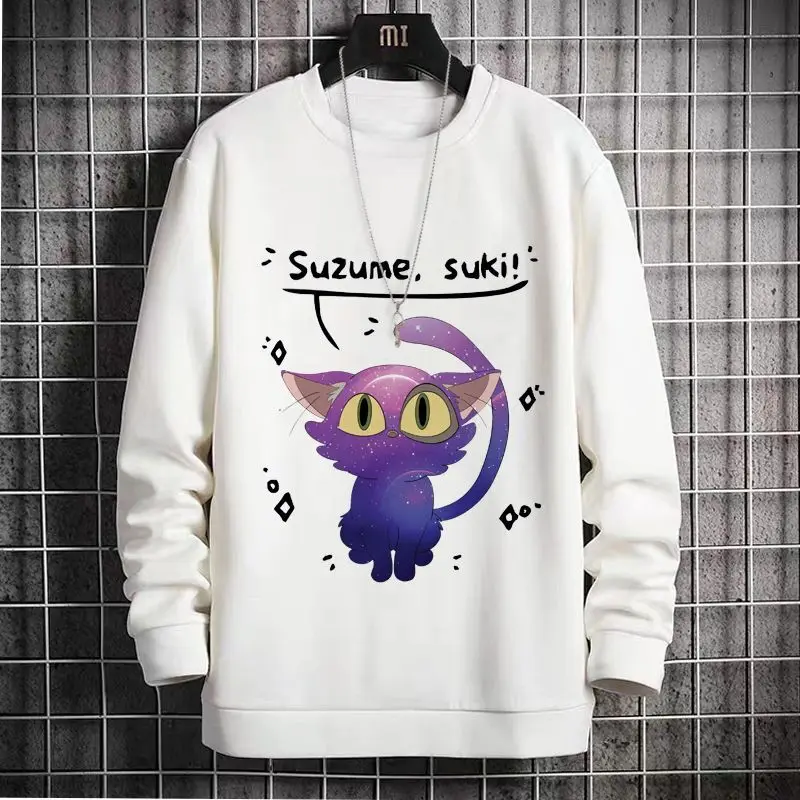 

Anime Game Reki Katsuragi's Journey Merchandise Cat Minister Couple Crewneck Sweatshirt Fleece Lined Plus Size Autumn Winter Top