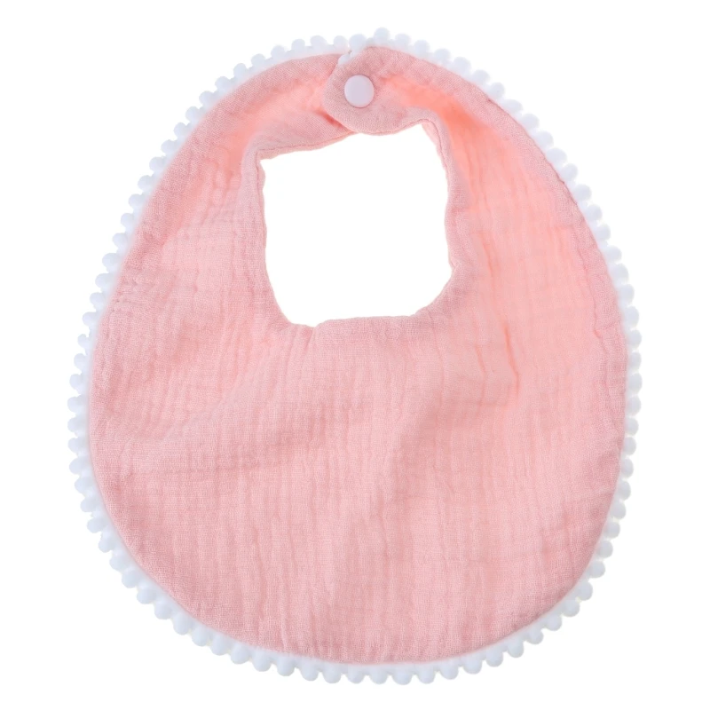 Baby Bandana Drool Bibs with Ruffle Lace Trim Solid Color Infant Drooling Teething Saliva Towel Cotton Burp Cloth Dropship