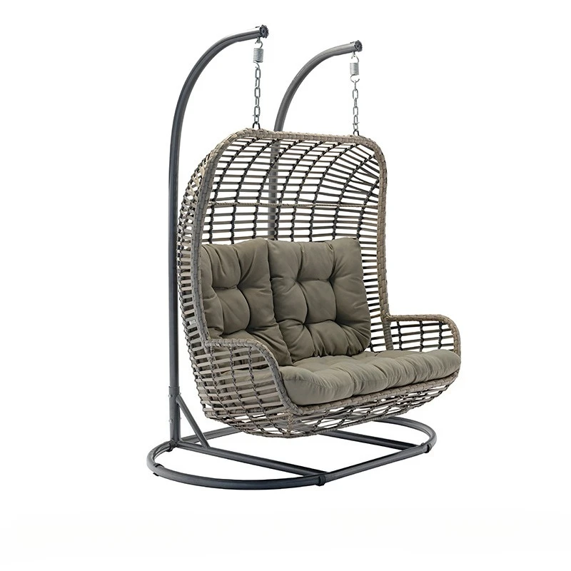 

Outdoor Garden Leisure Double Hanging Chair Outdoor Garden Rattan Hanging Swing Chair Balcony Lazy Rattan Hanging Basket