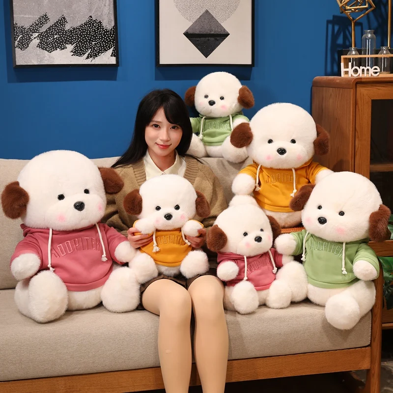 

35-55cm New Hoodie Sport Puppy Plush Toys Kawaii Stuffed Animals Dolls Baby Sleeping Pillow Home Decor for Girls Boys Gifts