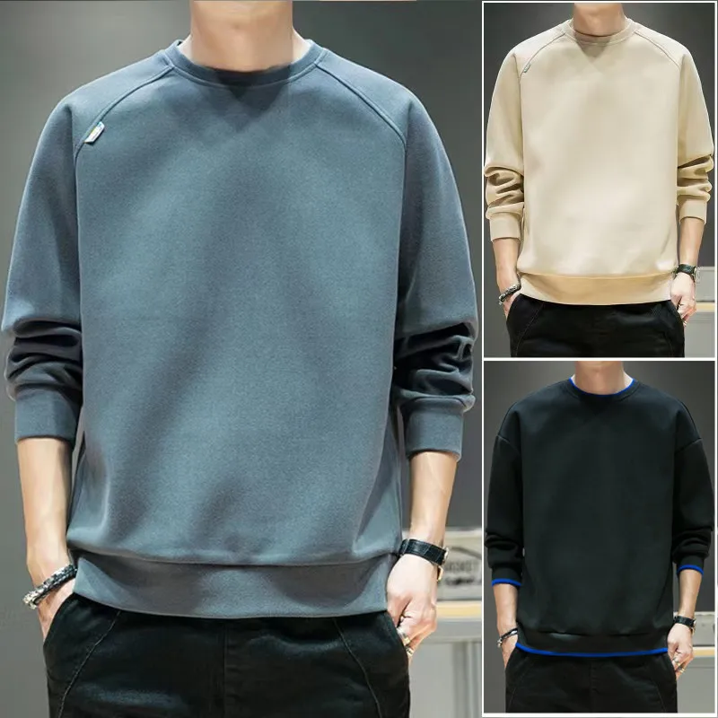 

Men's Sweater Men's Autumn and Winter New Long Sleeve Fleece-lined Dad Wear