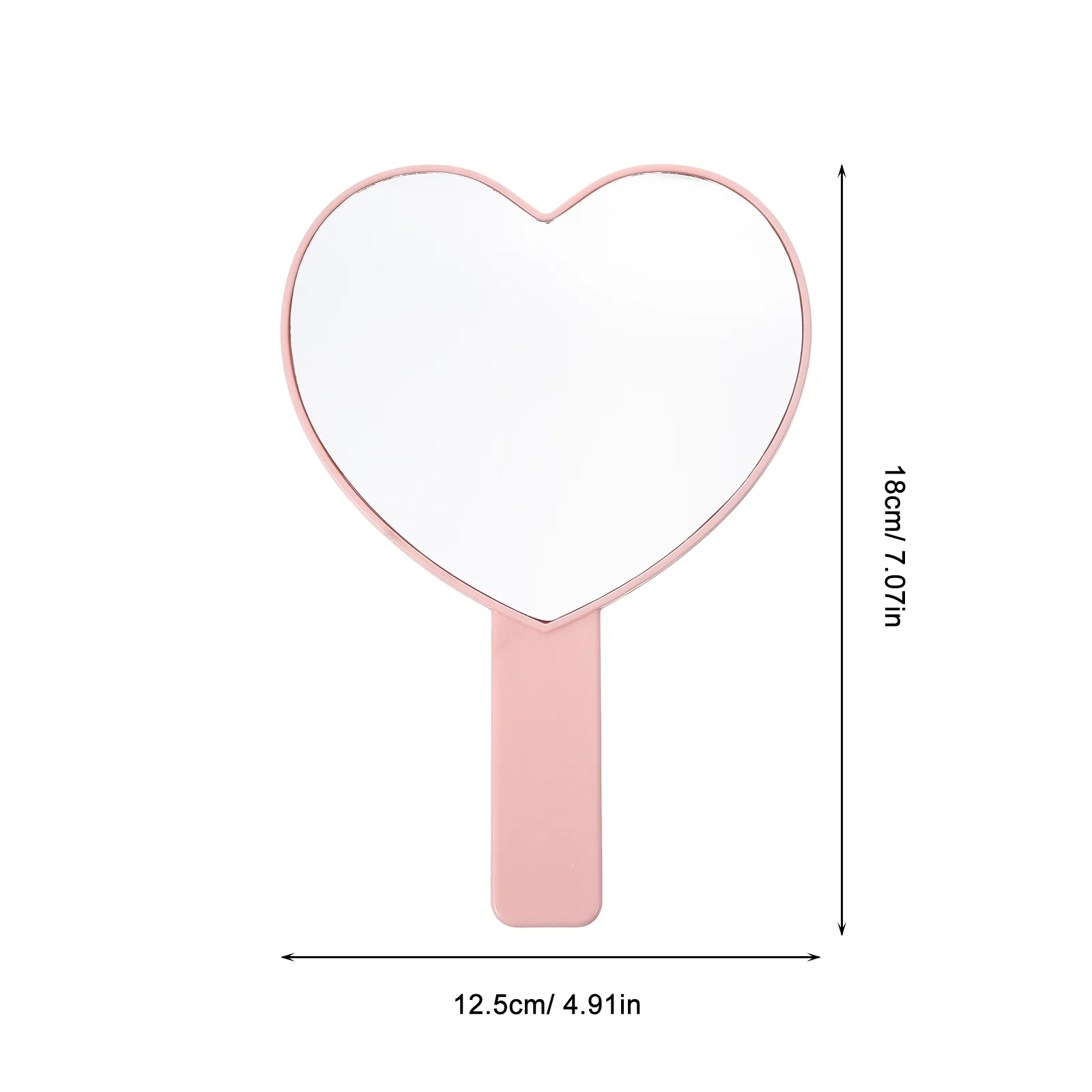 Kleine Hart Spiegel Reizen Spiegels Portemonnee Mini Glas Plastic Gevormd Met Handvat Handtas Voor Vrouwen