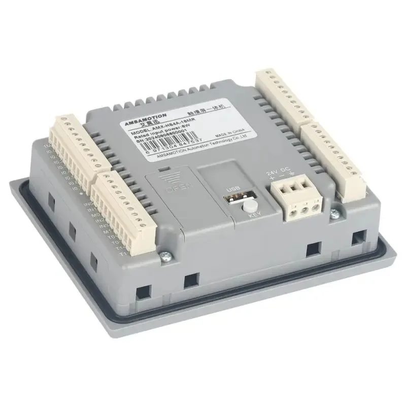 AMSAMOTION HMI 4.3 7 inch Touch Screen All-in-one Machine Compatible with Siemens PLC 8DI/8DO 4AI/2AO Controller