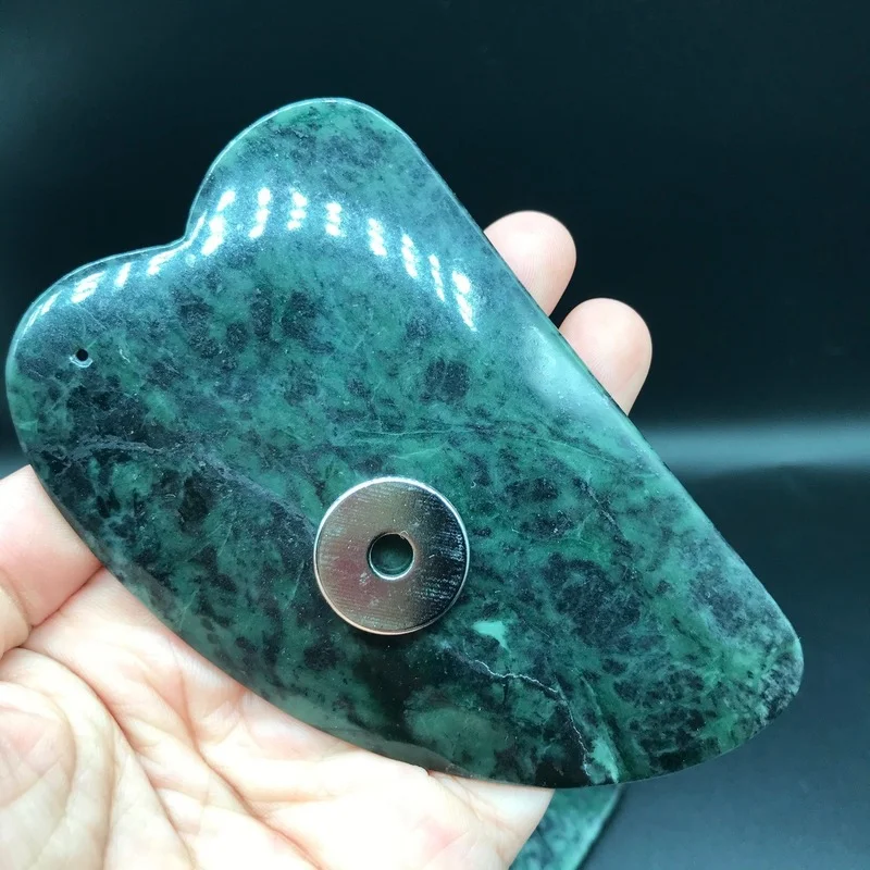 Piedra de rey de Medicina de Jade tibetano Natural con mango magnético para el cuidado de la salud, tablero de raspado de belleza corporal General