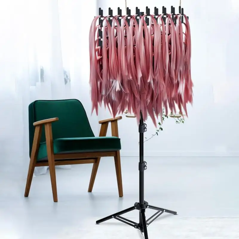 Braiding Hair Rack Standing 144 Pegs Height Adjustable Hair Extension Holder For Braiders Hair Separator Stand Display Stand