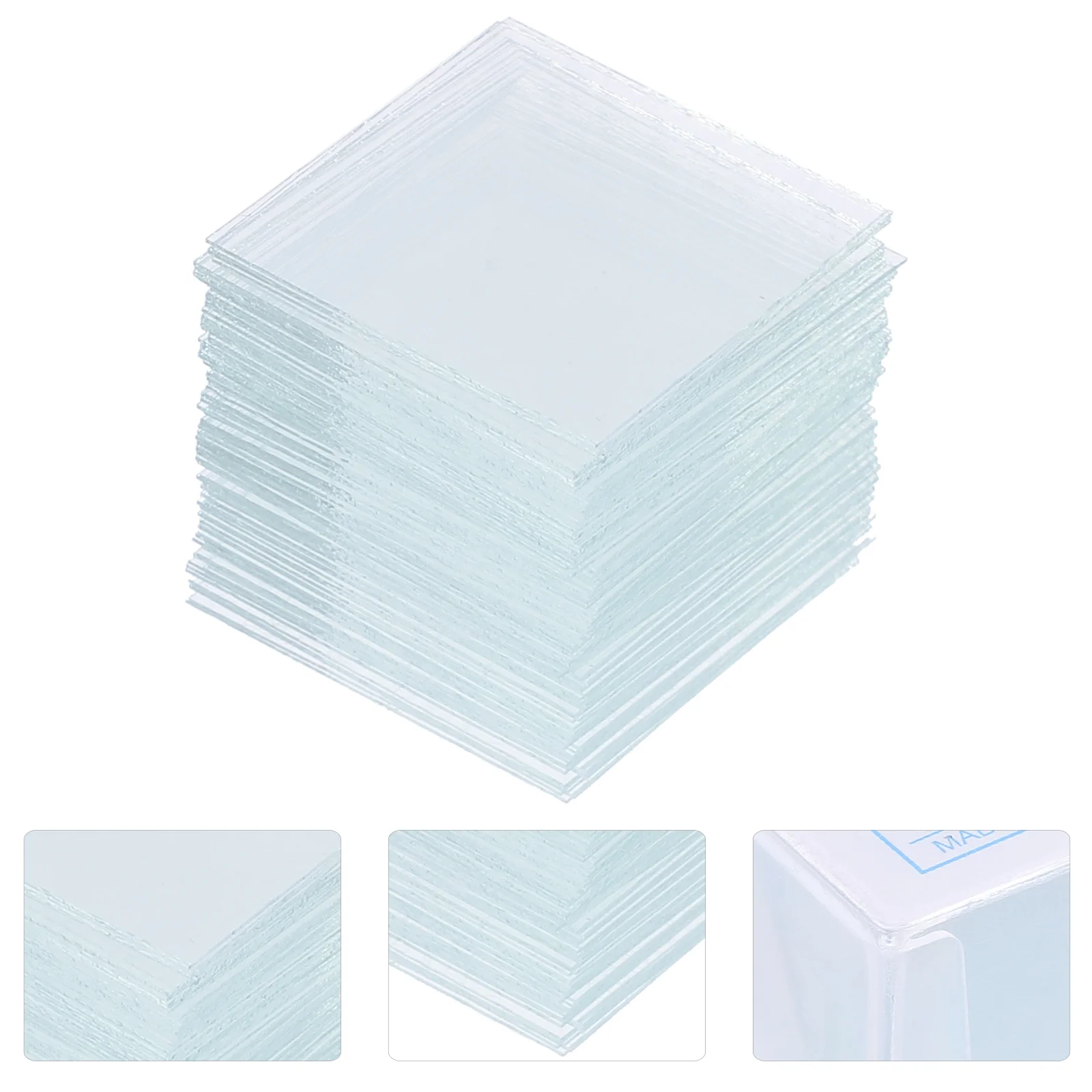 

500 Pcs Microscope Slide Slides Glass Clear Square Glasses Blank and Cover Slips Pre-cleaned