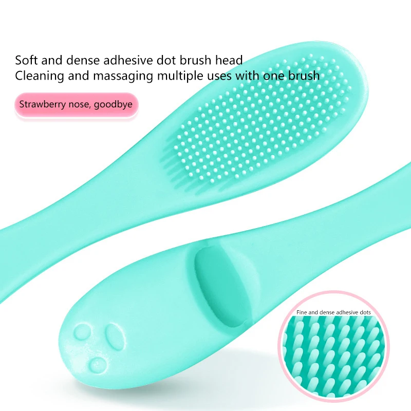 2Pcs Silicone Nose Brush Facial Pore Cleaner Portable Blackhead Massage Brushes Beauty Cleaning Tool Facial Nasal Scrub