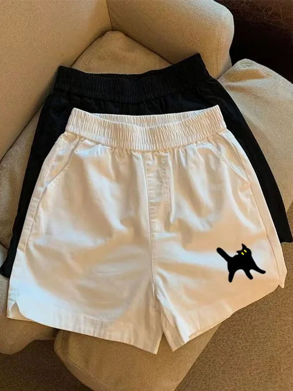 

Женские летние шорты с высокой талией и широкими штанинами, свободные повседневные брюки-капри для дома, утягивающие, длиной три четверти