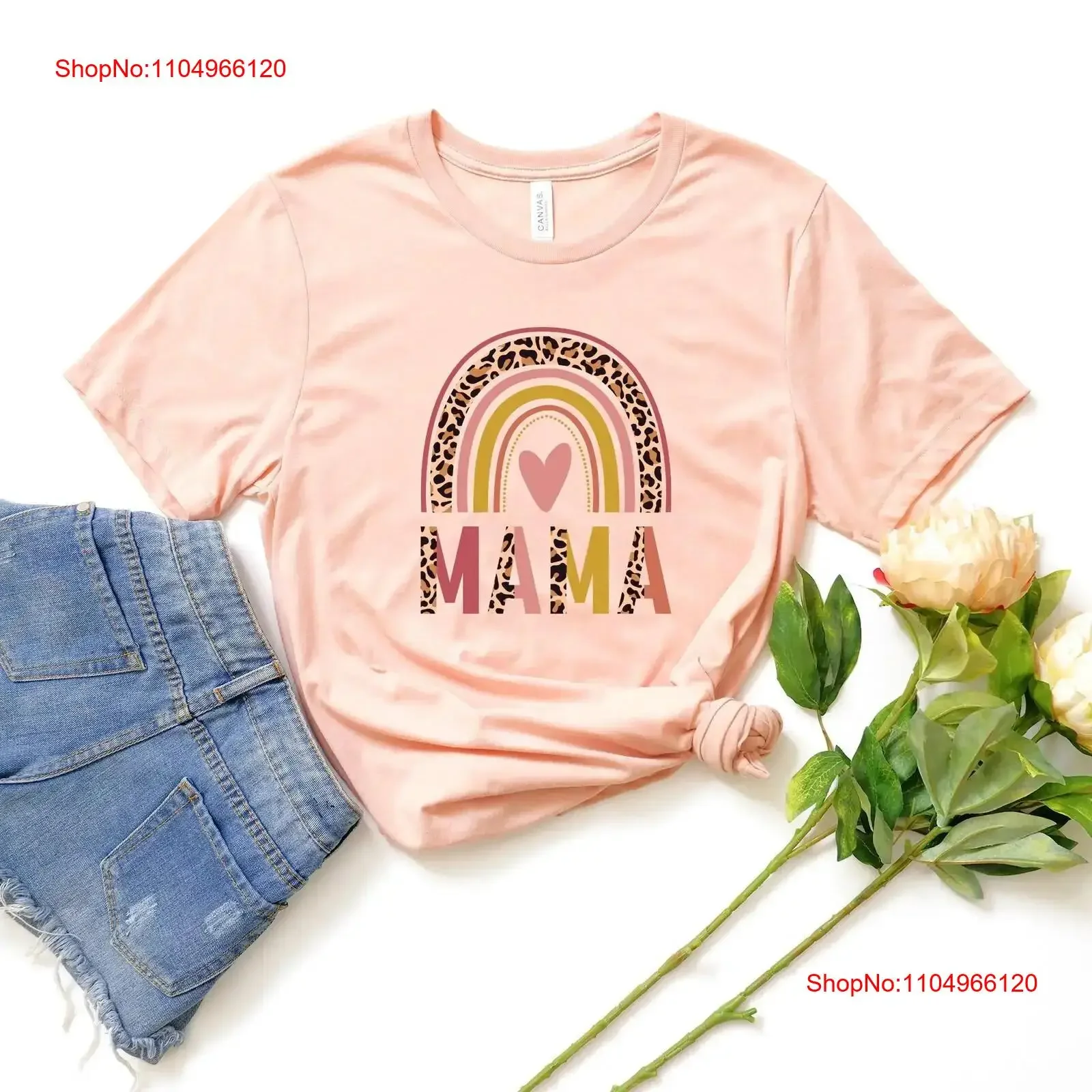 

Mama Rainbow T Shirt Baby AnnouncemenT Pregnancy Mother's Day GifT Mom New Shower vintage Washed Soft Top For Everyday Wear
