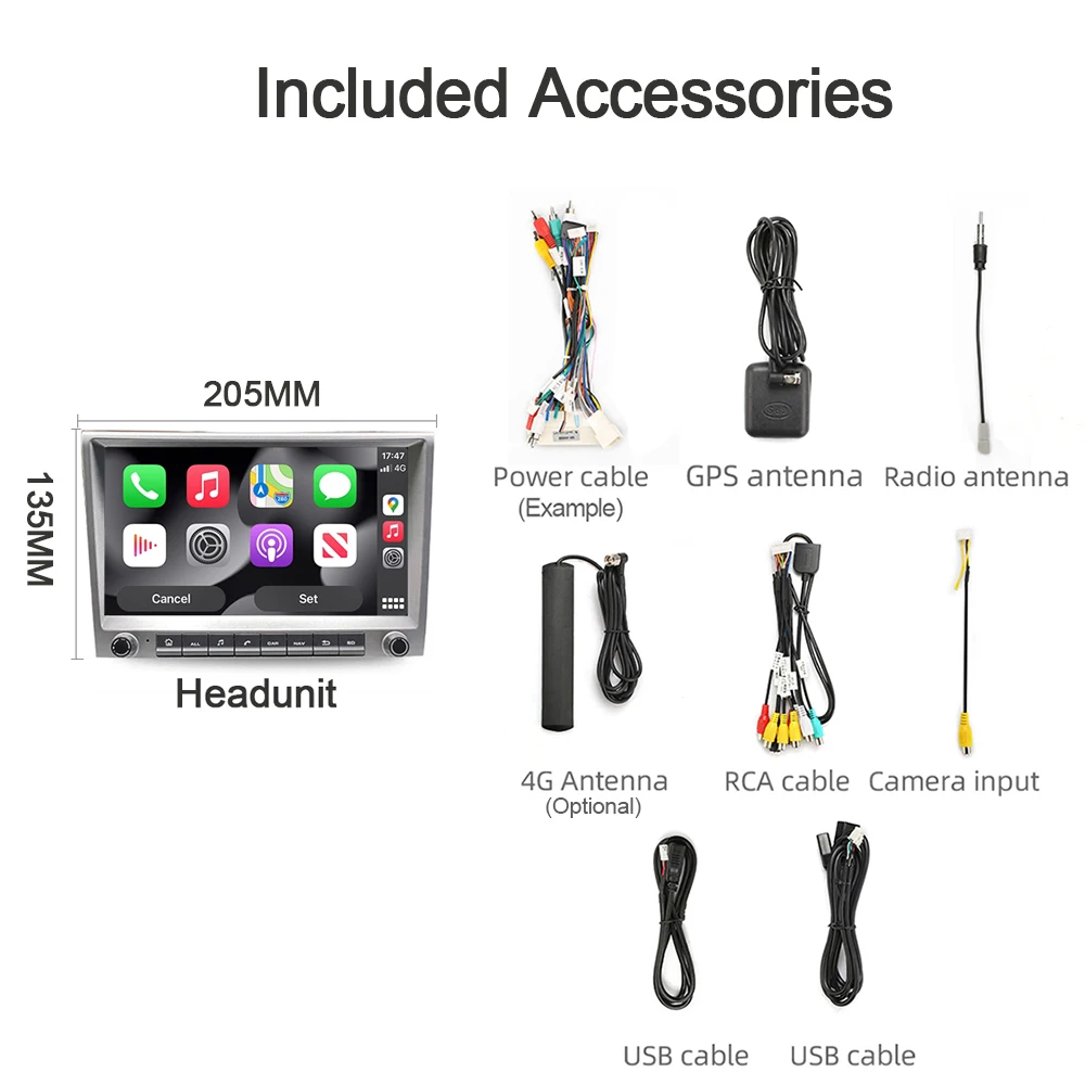 7862 720P Auto Android 13 12G+256G Car Radio GPS Player 4GB Carplay Navigation Autoradio For Porsche Cayman 911 987 Boxster 997