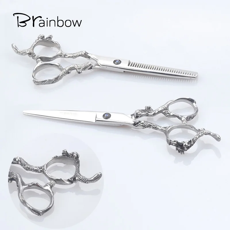 

Brainbow 6 inch Hair Scissors Stainless Steel Hairdressing Scissors Professional Modeling Hair Styling Tools Barber Scissors Set