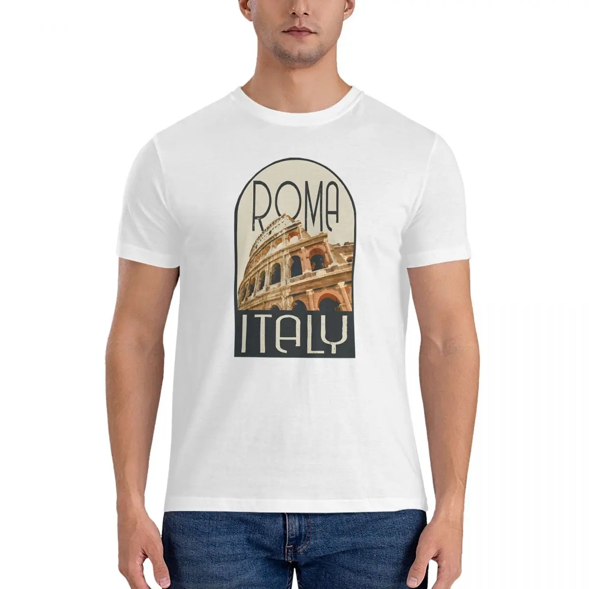 Roma Italy Decal Sticker 2024 Men's T Shirts Europe Funny Tees Short Sleeve Crew Neck T-Shirts 100% Cotton Gift Idea Clothes