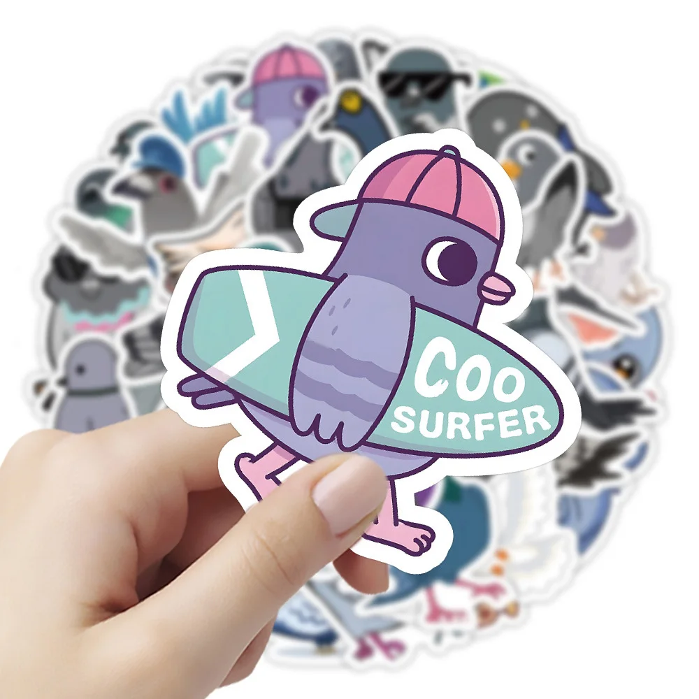 

10/30/60pcs Funny Animal Pigeon Graffiti Stickers Cute Cartoon Sticker Waterproof DIY Water Bottle Laptop Phone Creative Decals