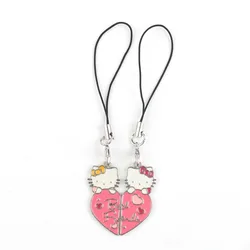 1pair Sanrio Anime Hello Kitty Keychain Cute Love KT Cat Splice Jewelry Couple Decoration Matching Keyring Christmas Gifts