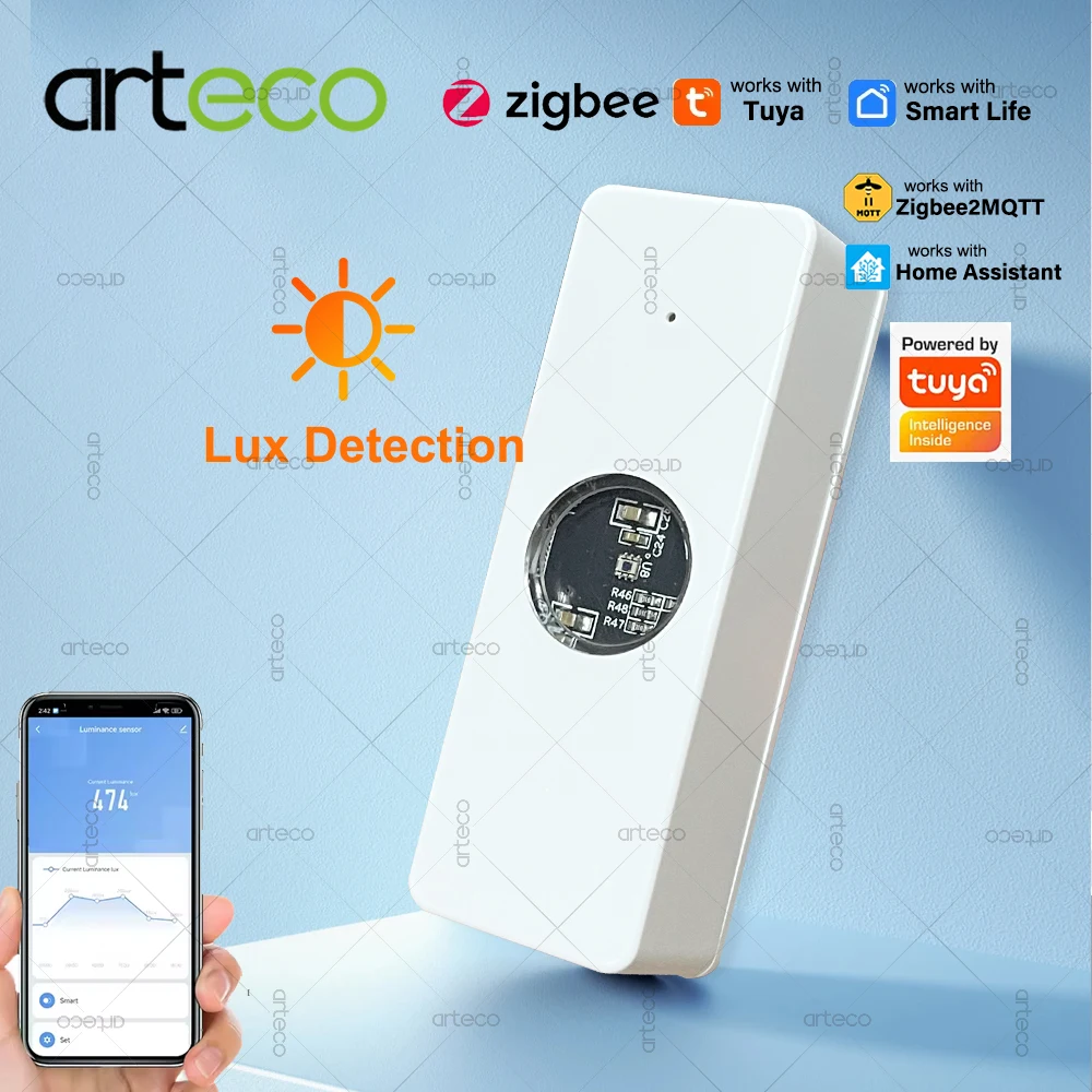 

Датчик освещенности Tuya ZigBee, датчик яркости, детектор яркости освещения, домашняя автоматизация с устройством Smart Life, связь Z2M