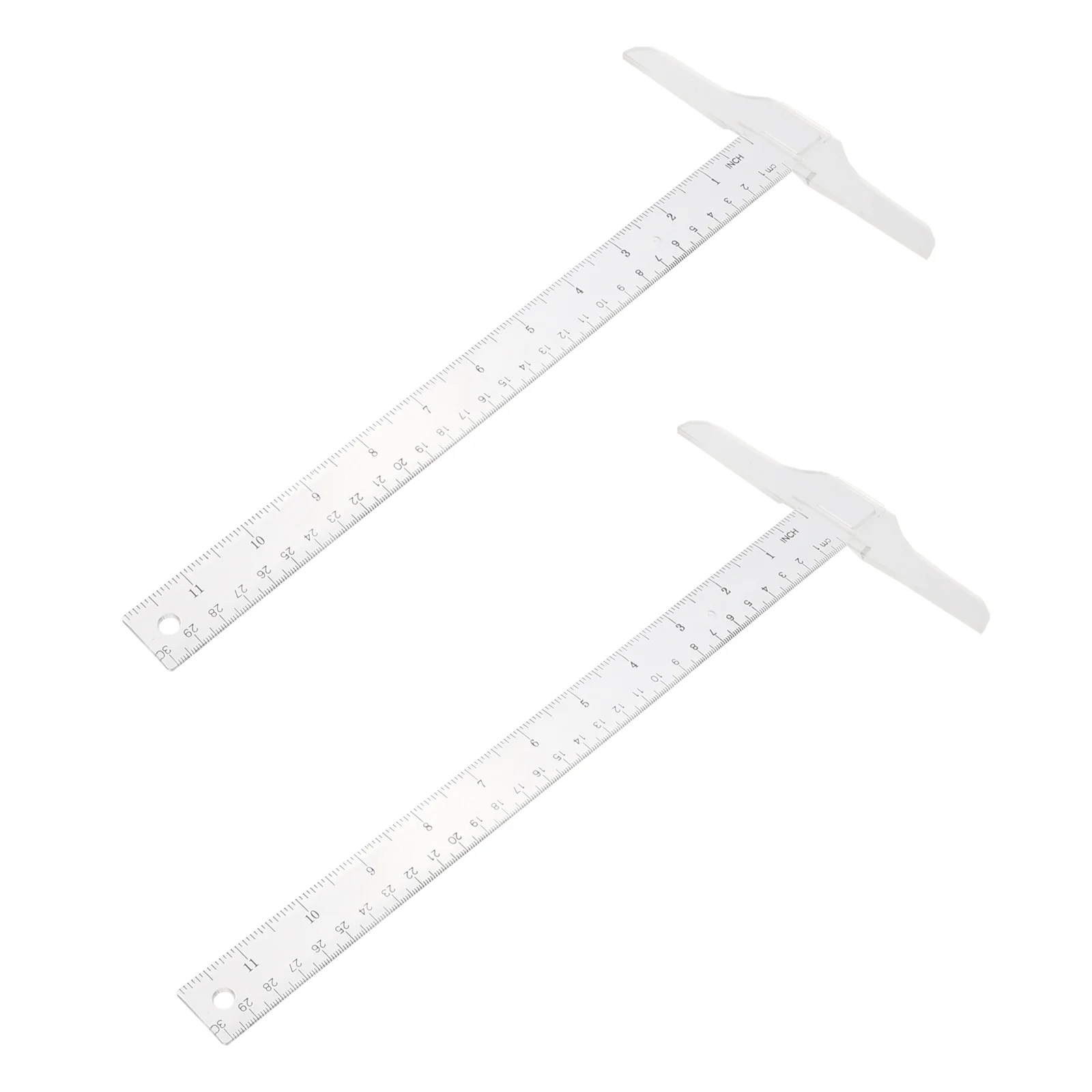 

2 Pcs T-shaped Ruler Design for s Major Trustworthy Measuring Tool Alignment Plastic Rulers Double Scale