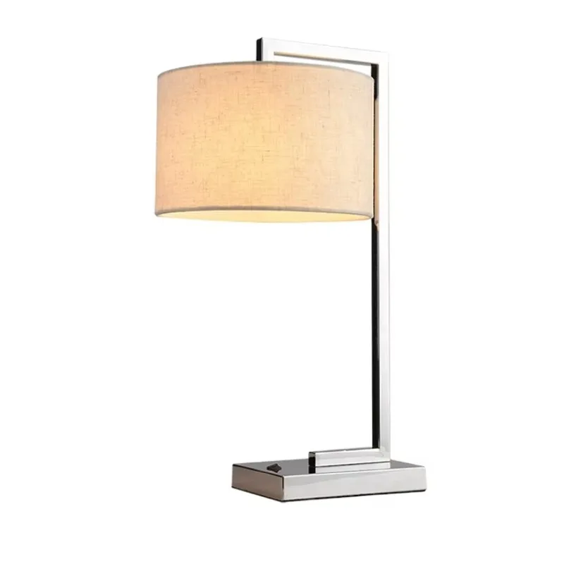 Modern custom decoration bedroom bedside simple lampshade hotel project desk lamp
